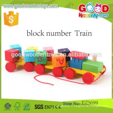 Vente chaude de blocs en bois train de numéros OEM train intelligent jouet pour enfant EZ5099